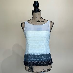 Silk and Lace Tiered Sleeveless Top